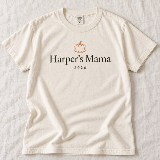 Custom Mom First Child Halloween Minimal Comfort Color Shirt