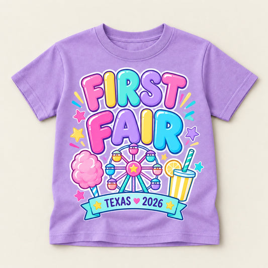 First Fair Violet State Fair Of Texas 2026 Comfort Color Youth Shirt