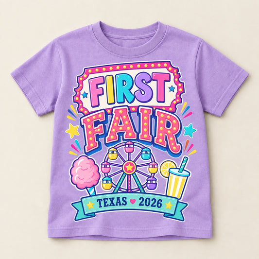 First Fair Violet Ticket Texas 2026 Comfort Color Youth Shirt