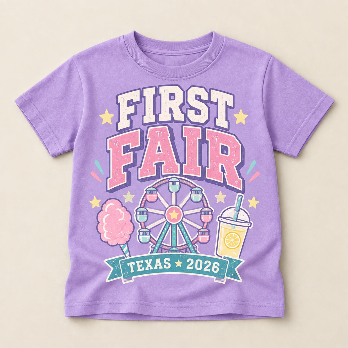 First Fair Violet Texas 2026 Comfort Color Youth Shirt