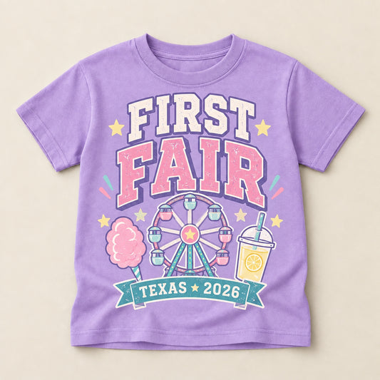 First Fair Violet Texas 2026 Comfort Color Youth Shirt