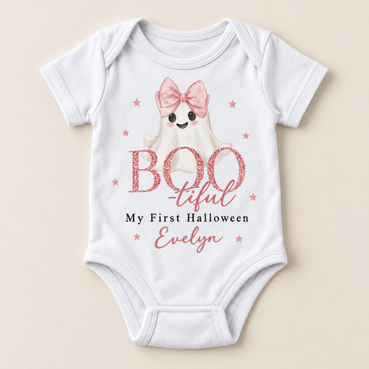 Custom Name Bootiful First Halloween Baby Bodysuit
