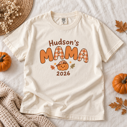 Custom Mom First Child Halloween Pumpkin Name Comfort Color Shirt