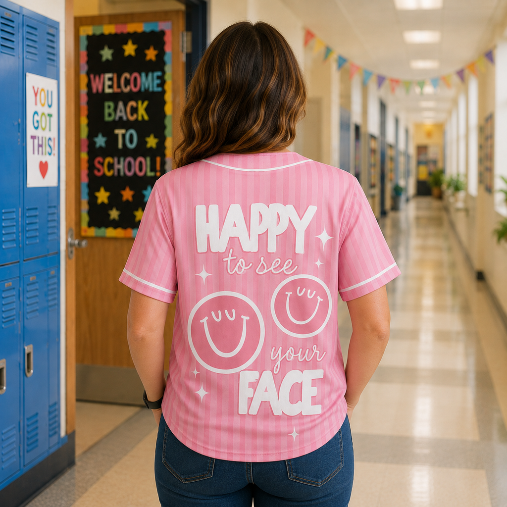 Teacher Baseball Jersey, Back-to-school Pink Jersey