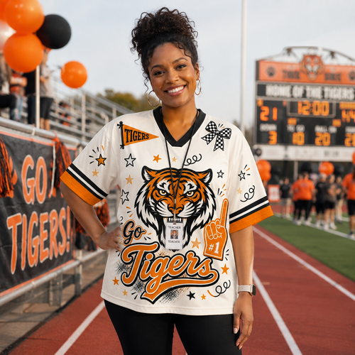 Custom Mascot Preppy Team Game Day Spirit Week Mesh Jersey
