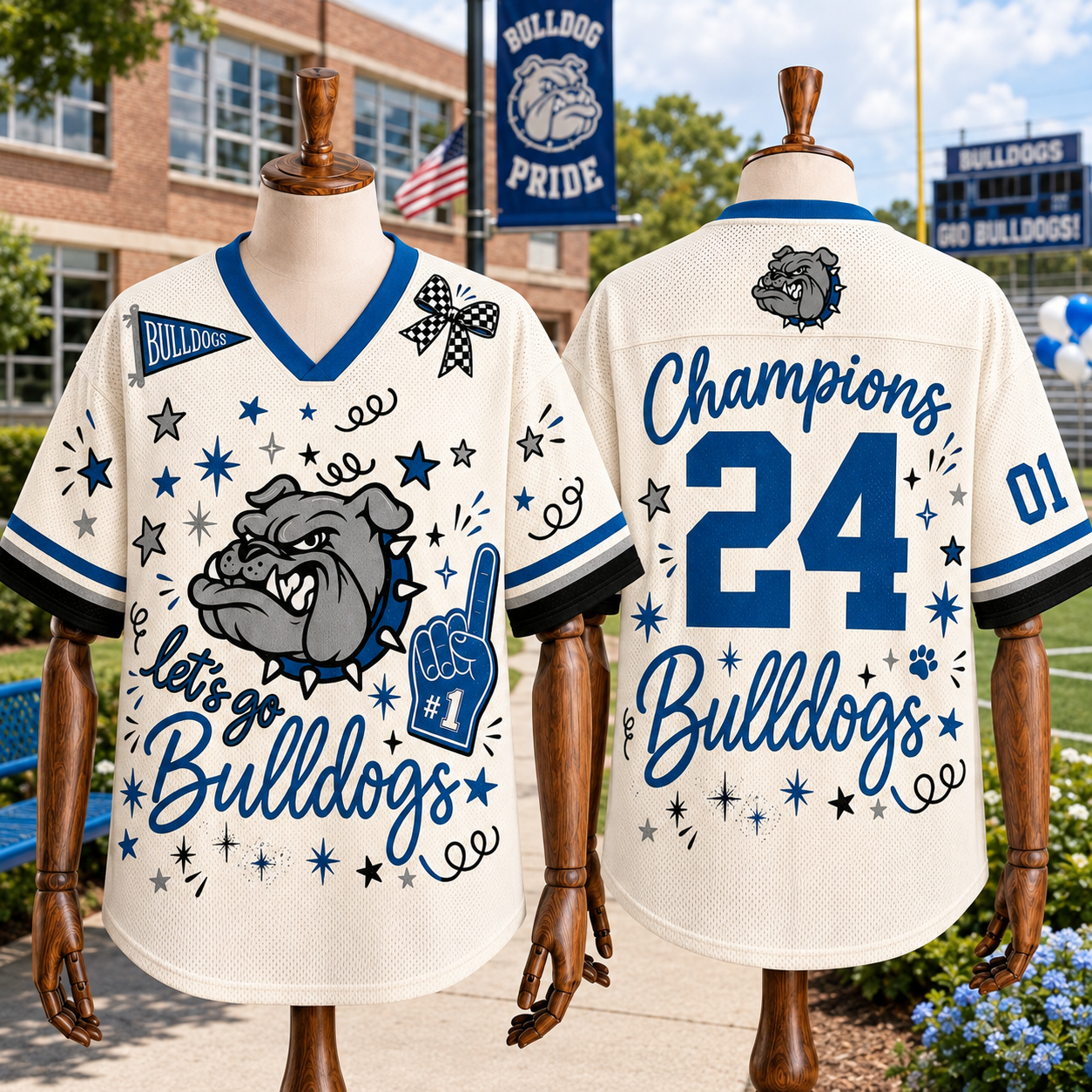 Custom Mascot Preppy Team Game Day Spirit Week Mesh Jersey