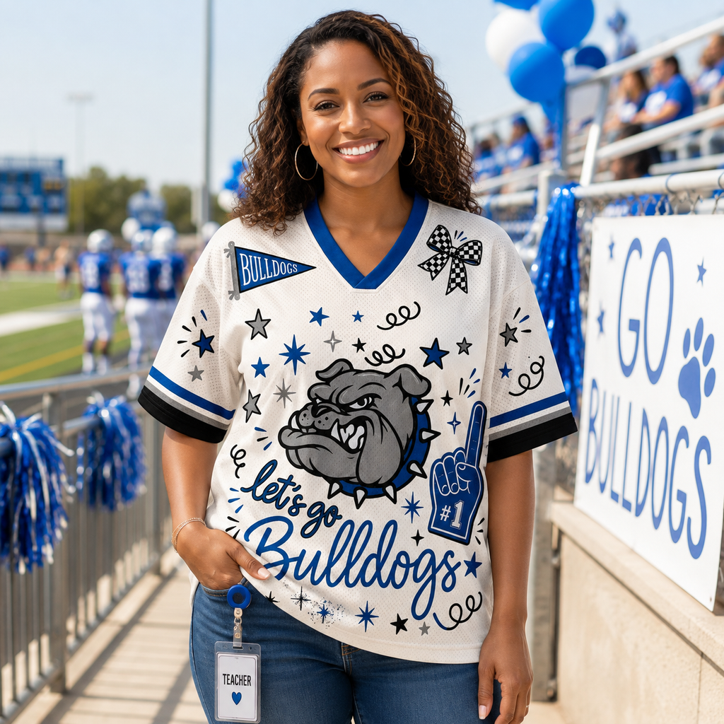 Custom Mascot Preppy Team Game Day Spirit Week Mesh Jersey