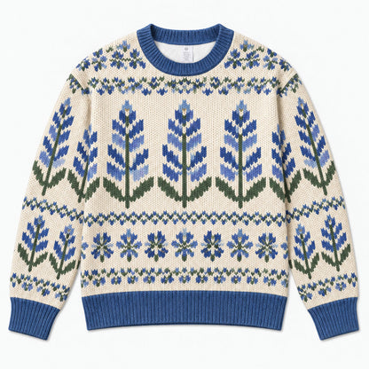 Bluebonnet Texas All-over Print Knitted Sweater