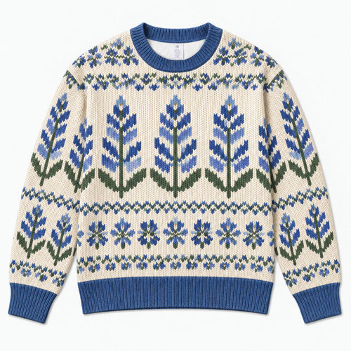 Bluebonnet Texas All-over Print Knitted Sweater