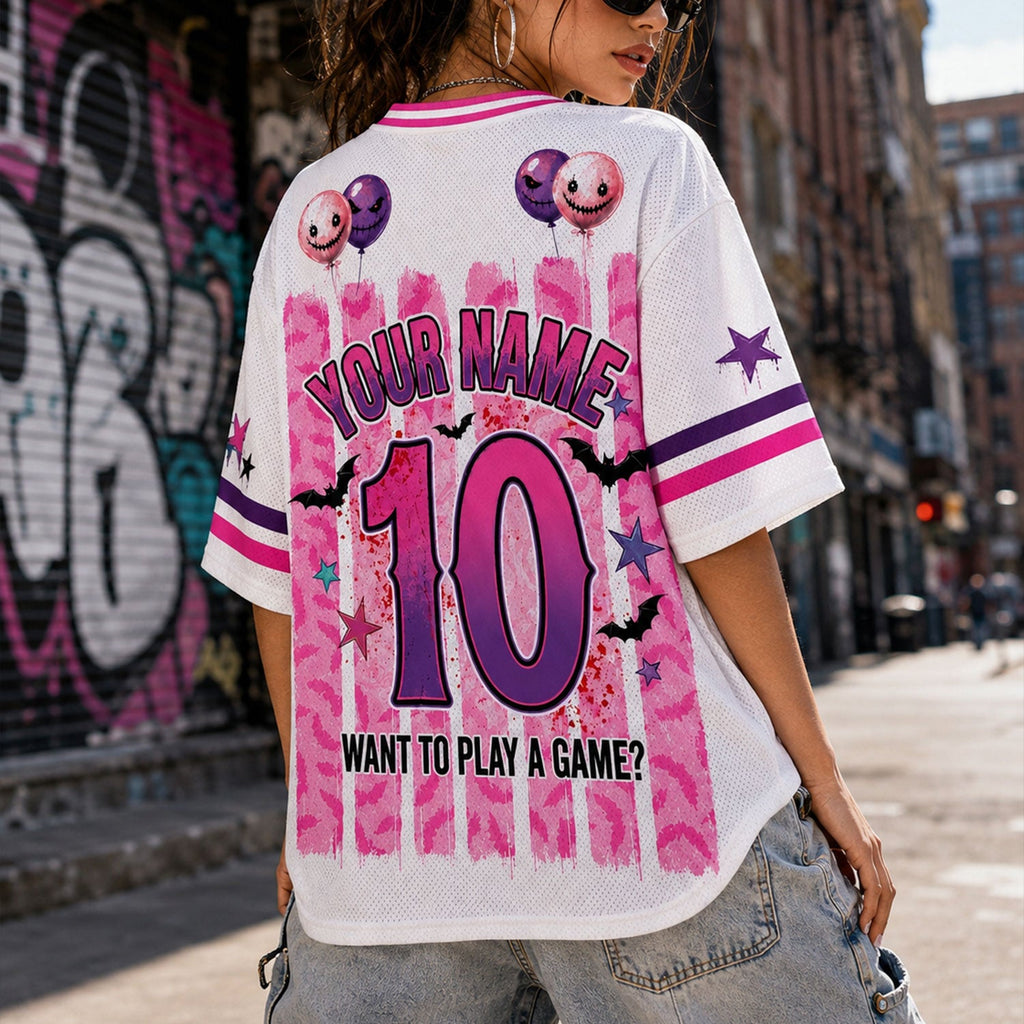 Custom Halloween Mesh Jersey, Preppy Horror Retro