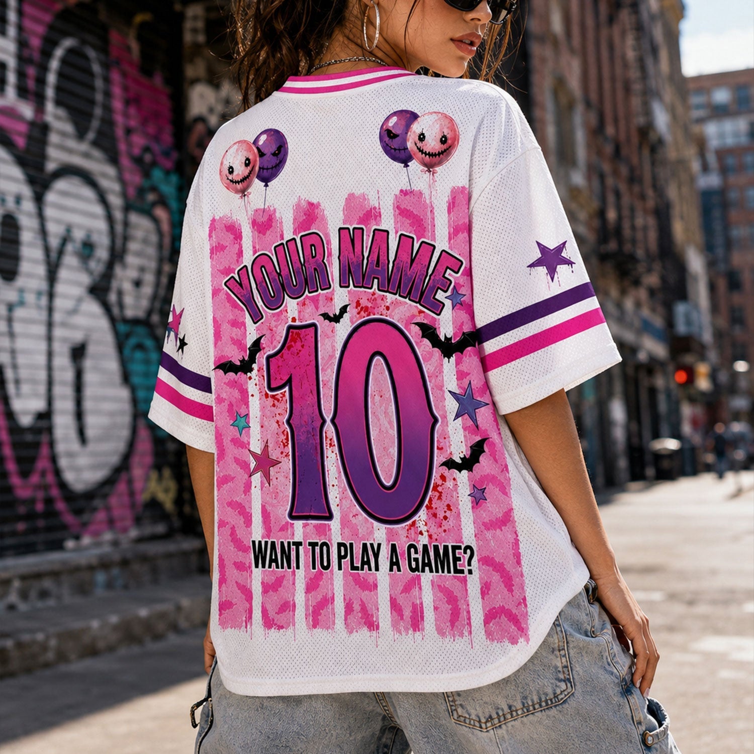 Custom Halloween Mesh Jersey, Preppy Horror Retro