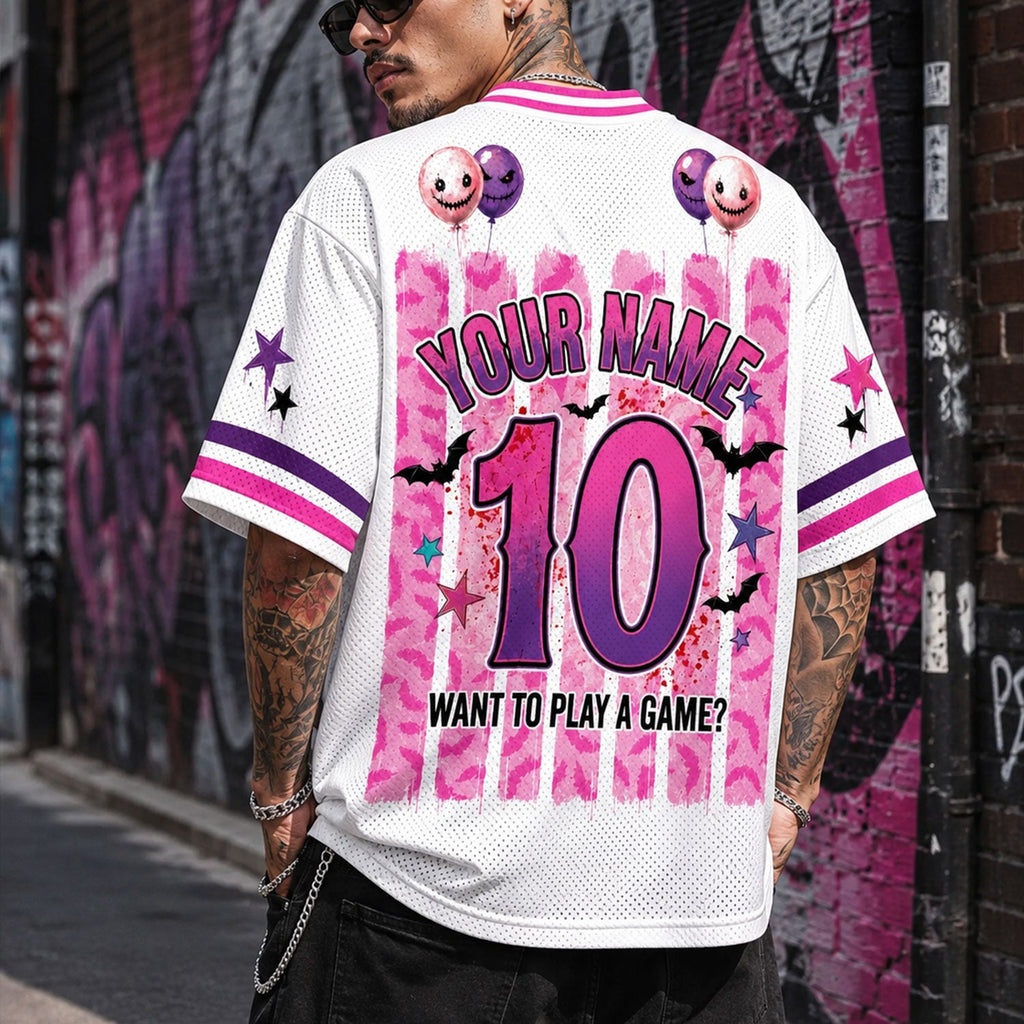 Custom Halloween Mesh Jersey, Preppy Horror Retro