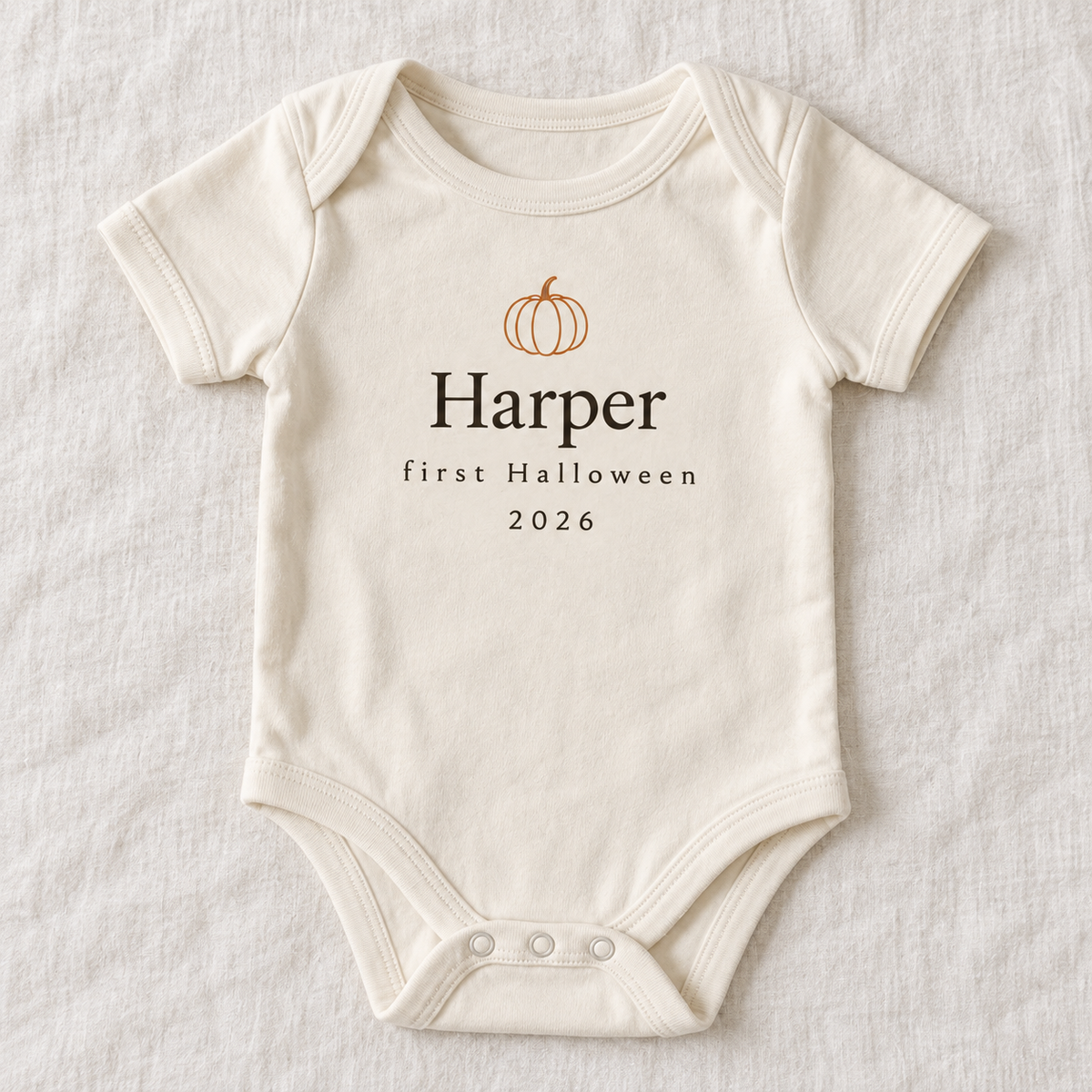 Custom Name Minimal Baby First Halloween Bodysuit