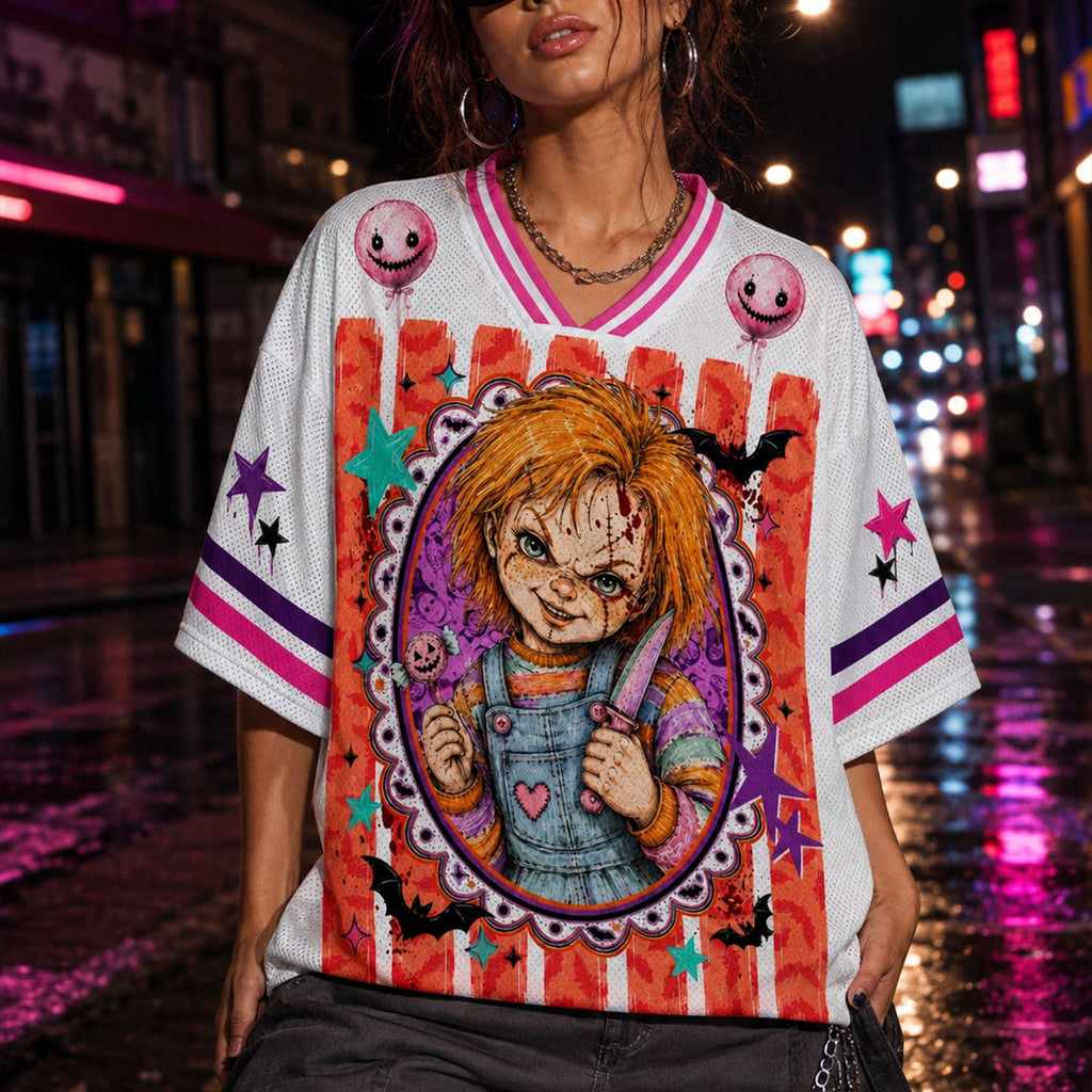 Custom Halloween Mesh Jersey, Preppy Horror Retro