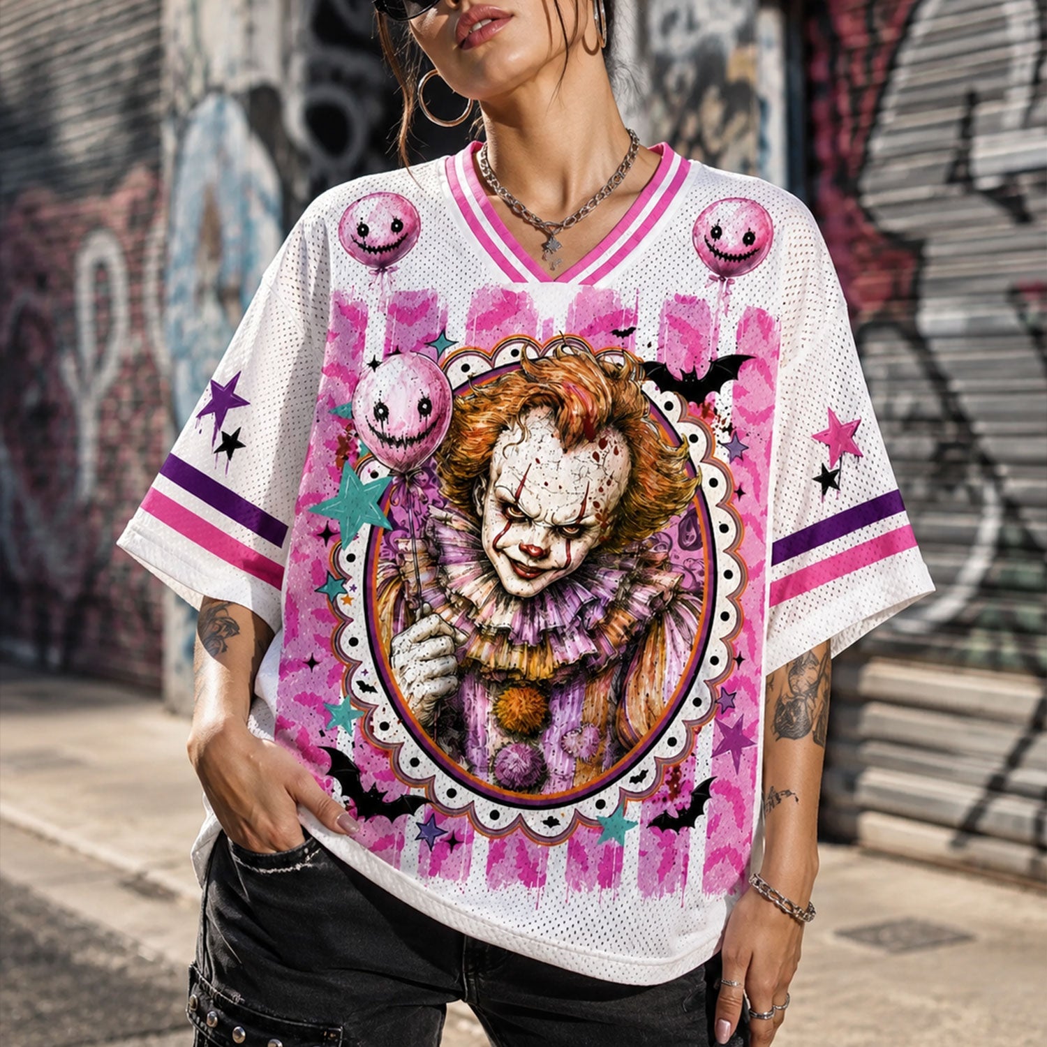 Custom Halloween Mesh Jersey, Preppy Horror Retro