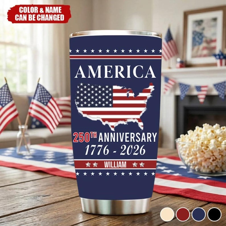 250 Years USA Tumbler for Proud Americans We The People  1776 2026 Custom Tumbler