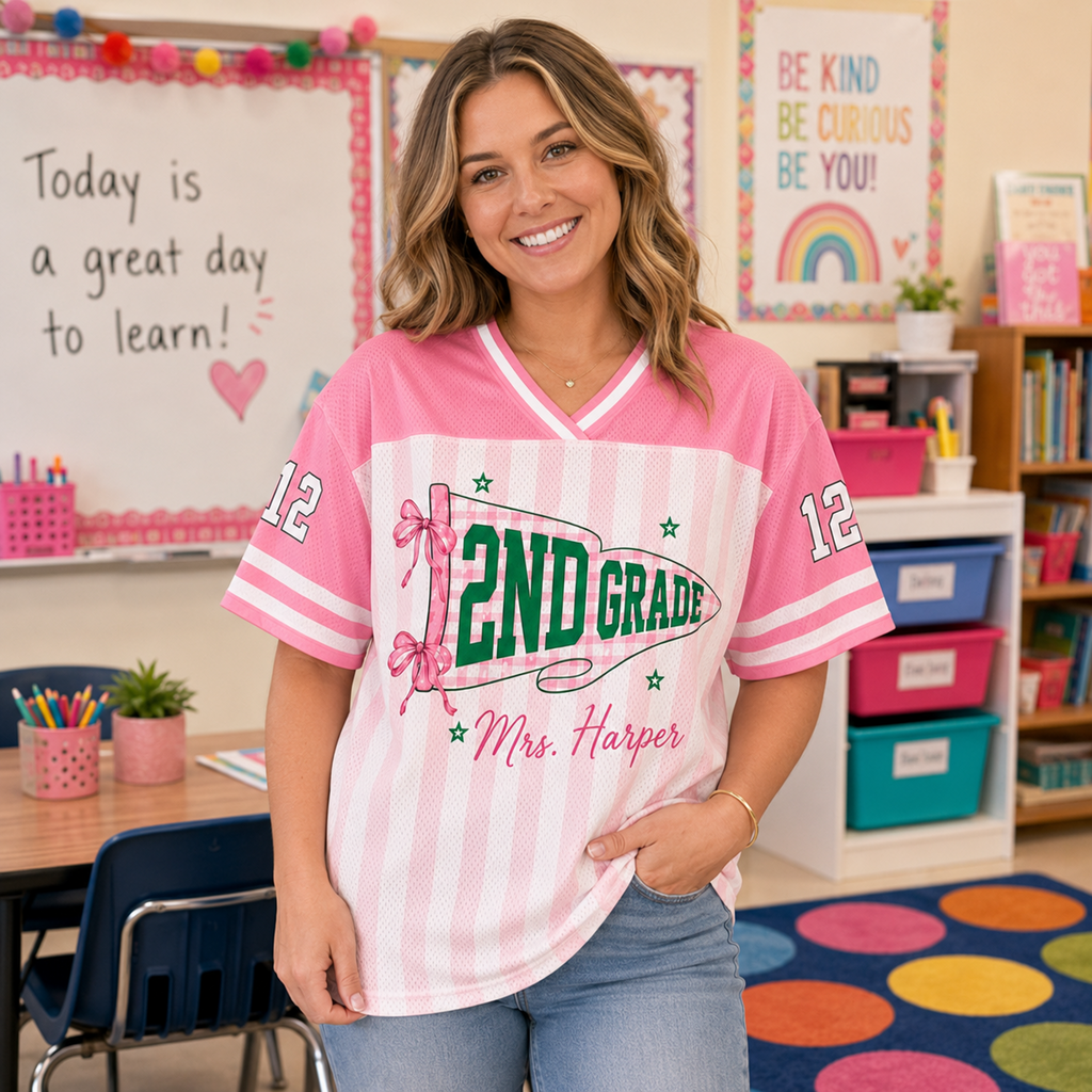Custom Teacher Mesh Jersey, Personalized Grade Jersey