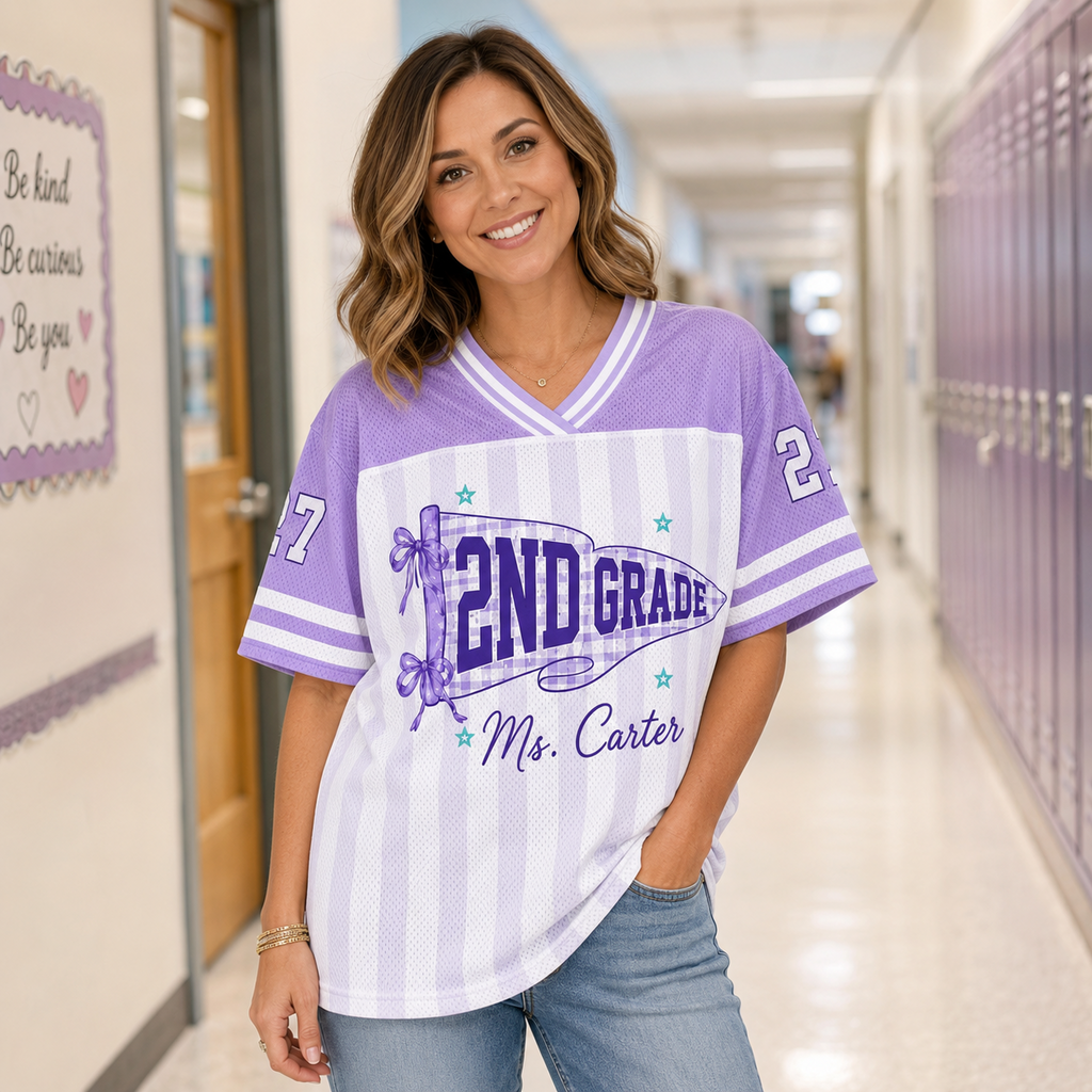 Custom Teacher Mesh Jersey, Personalized Grade Jersey