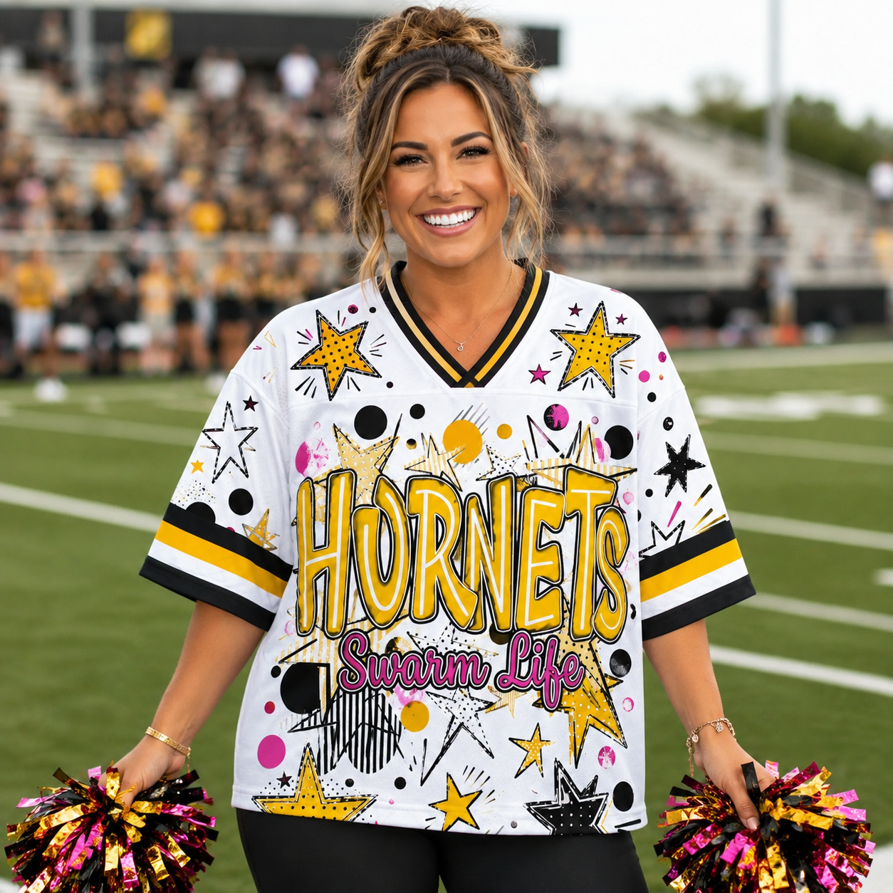 Custom Mascot Stars School Name Game Day Spirit Friday Mesh Jersey