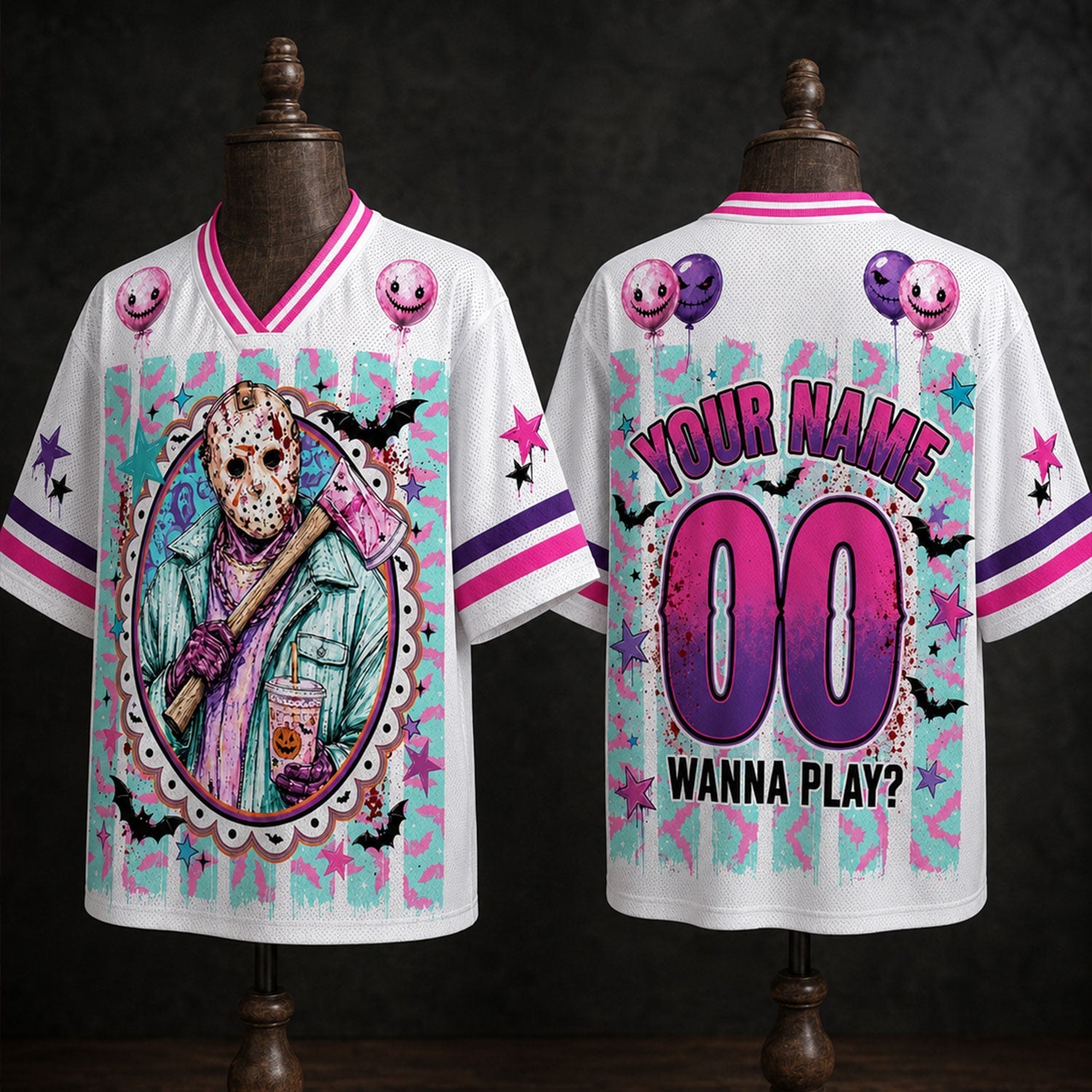 Custom Halloween Mesh Jersey, Preppy Horror Retro