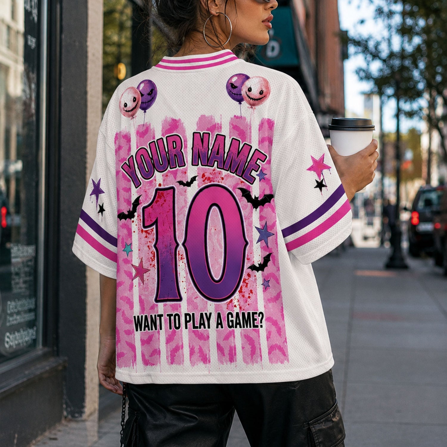 Custom Halloween Mesh Jersey, Preppy Horror Retro