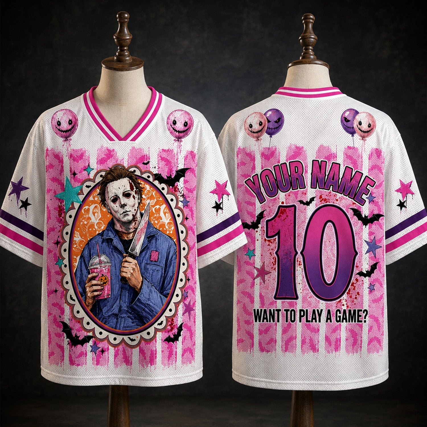 Custom Halloween Mesh Jersey, Preppy Horror Retro