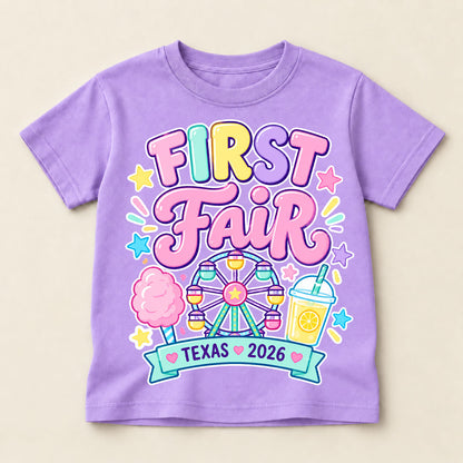 First Fair Violet Texas 2026 Comfort Color Youth Shirt