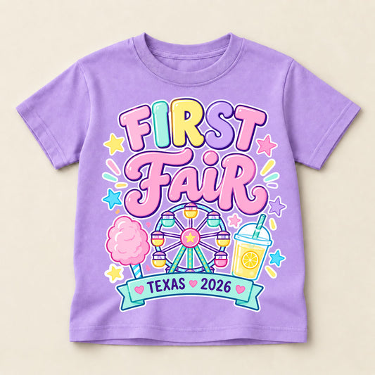 First Fair Violet Texas 2026 Comfort Color Youth Shirt
