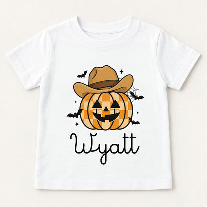 Custom Name First Halloween Western Boy Comfort Color Youth Shirt