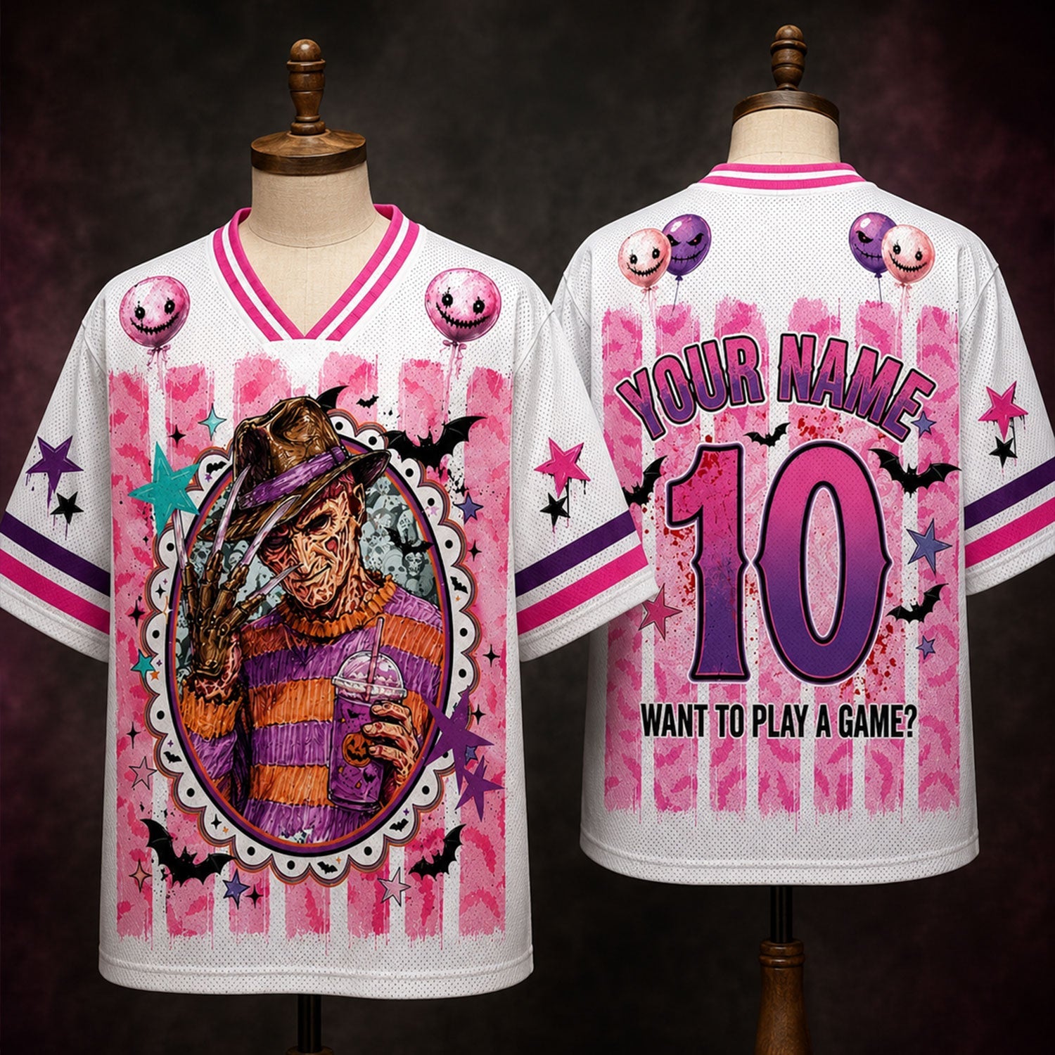 Custom Halloween Mesh Jersey, Preppy Horror Retro